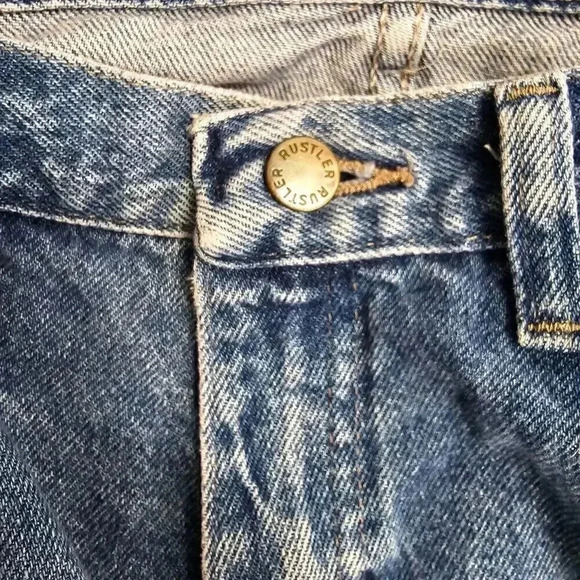 Rustler Jeans Blue Denim Button & Zipper Fly Size 16 Regular - Picture 5 of 6